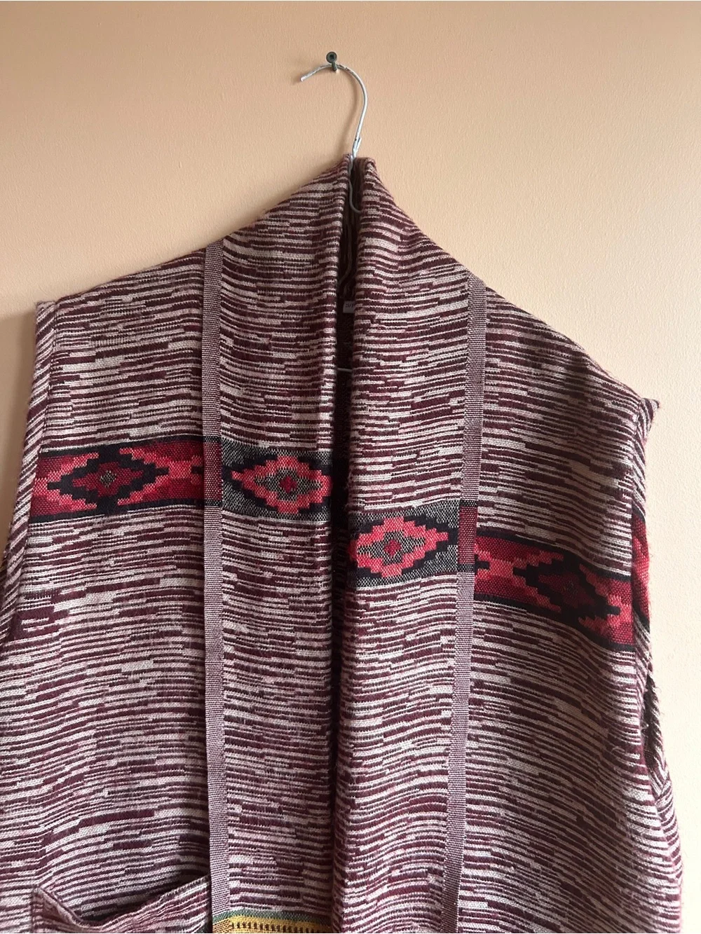 Cozy Southwestern Knit Vest with Pockets - Picture 6 of 7